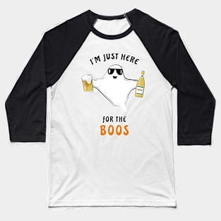 I'm Just Here For The Boos - Funny Halloween Ghost Baseball T-Shirt